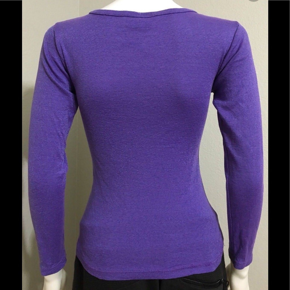 NWOT Michael Stars Women Blouse 3/4 sleeve purple. - Picture 3 of 5